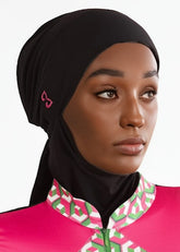 Pembe Logo Nakışlı Deniz Tesettür Bone